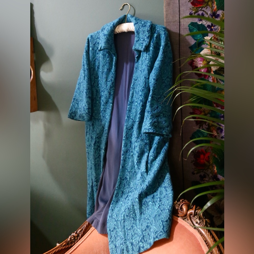 Vintage 1960s Swing Coat Blue